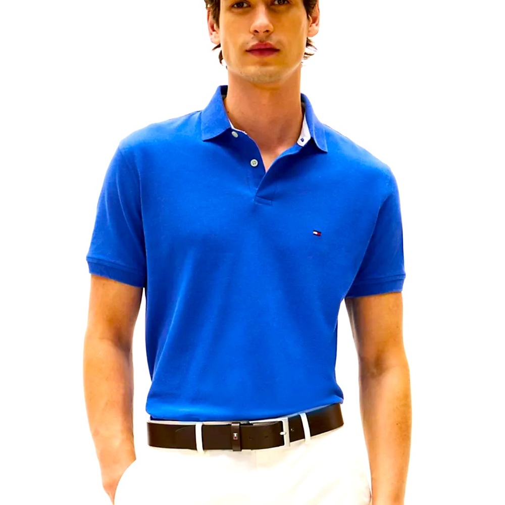 Tommy Hilfiger Blue Custom Fit Men’s Polo – 100% Cotton - Size‎ Small